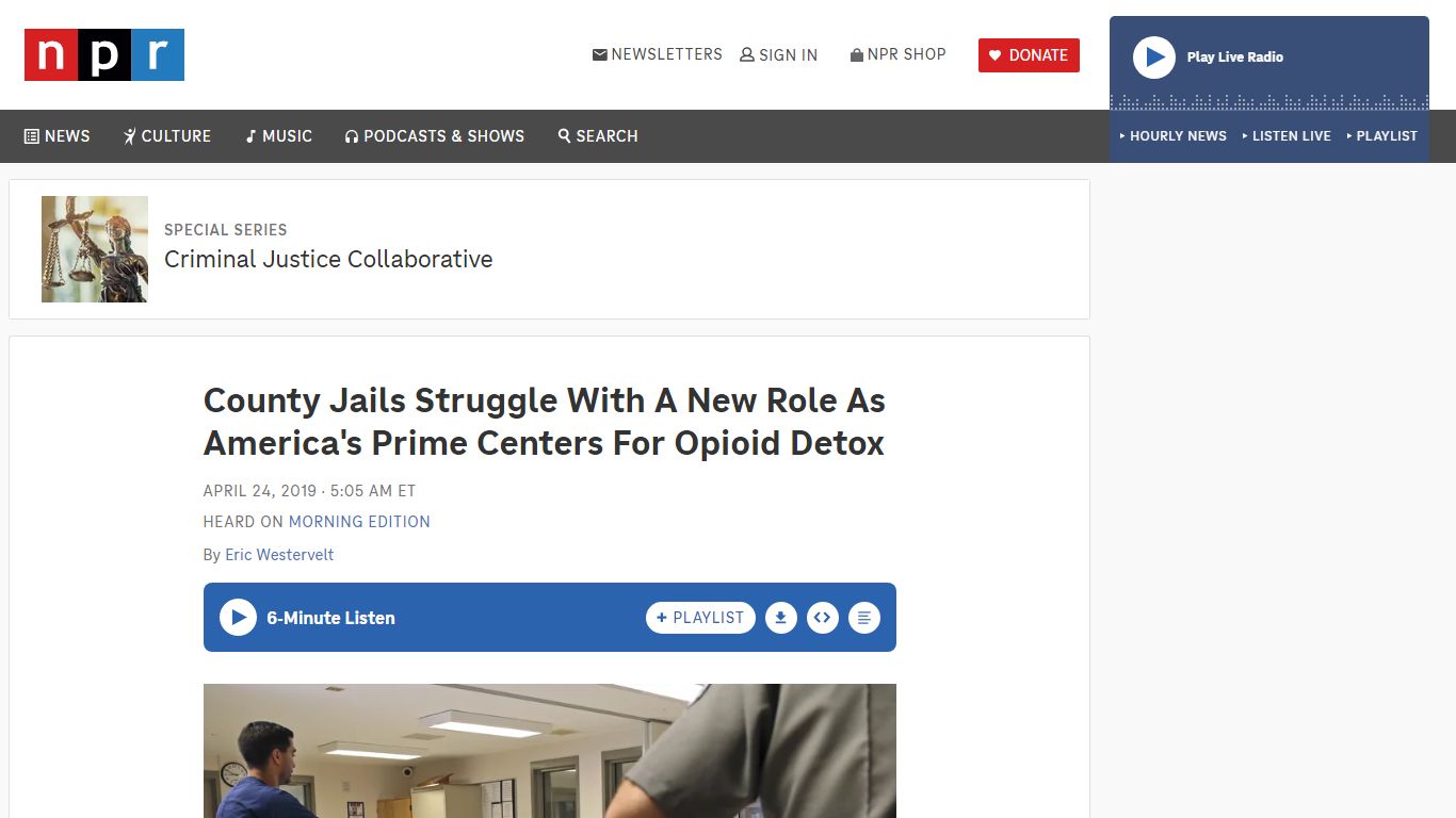 Opioid Detox Is Now A Prime Role Of County Jails : NPR
